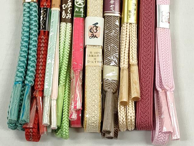 平和屋着物●和装小物　帯締め10本セット　笹浪組　丸源氏組　鴨川組　金糸　伊勢丹・大丸扱い　逸品　未使用　CABK4910qe