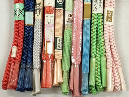 平和屋着物●和装小物　帯締め10本セット　高麗組　大和組　長尺　金糸　逸品　未使用　CABK4911qe