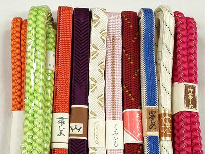 平和屋着物●和装小物　帯締め10本セット　唐組　笹浪組　礼装用　金糸　逸品　未使用　CABK4913qe