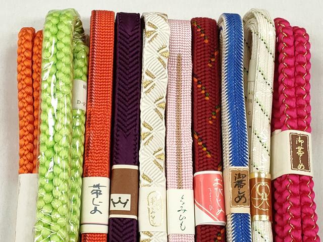 平和屋着物●和装小物　帯締め10本セット　唐組　笹浪組　礼装用　金糸　逸品　未使用　CABK4913qe