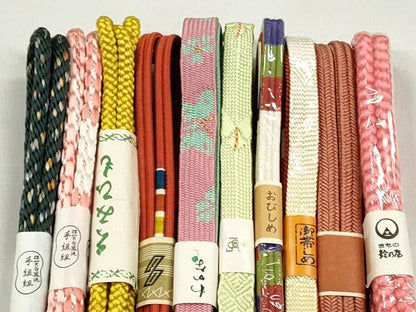 平和屋着物●和装小物　帯締め10本セット　高麗組　冠組　金糸　鈴乃屋扱い　逸品　未使用　CABK4915qe