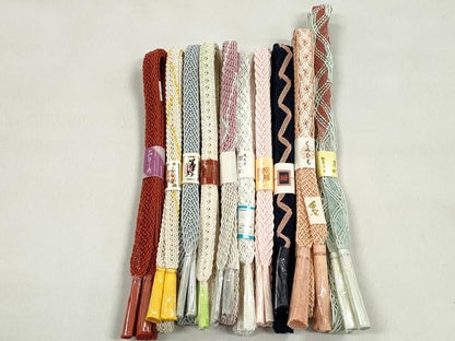 平和屋着物＊夏物　和装小物　上質な帯締め10本セット　ラメ糸　銀糸　逸品　未使用　CABK4920qe