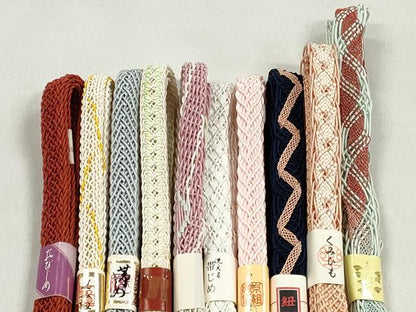 平和屋着物＊夏物　和装小物　上質な帯締め10本セット　ラメ糸　銀糸　逸品　未使用　CABK4920qe