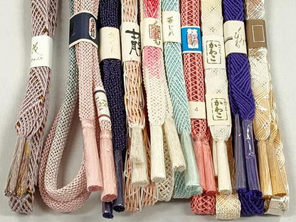 平和屋着物＊夏物　和装小物　上質な帯締め10本セット　丸組　金糸　逸品　未使用　CABK4922qe
