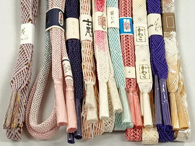 平和屋着物＊夏物　和装小物　上質な帯締め10本セット　丸組　金糸　逸品　未使用　CABK4922qe