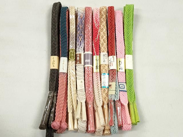 平和屋着物＊夏物　和装小物　上質な帯締め10本セット　銀糸　西武百貨店扱い　逸品　未使用　CABK4924qe