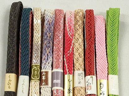 平和屋着物＊夏物　和装小物　上質な帯締め10本セット　銀糸　西武百貨店扱い　逸品　未使用　CABK4924qe