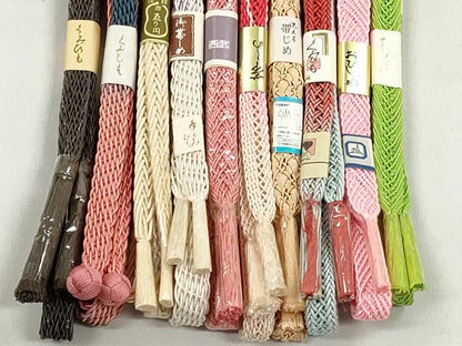 平和屋着物＊夏物　和装小物　上質な帯締め10本セット　銀糸　西武百貨店扱い　逸品　未使用　CABK4924qe