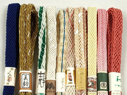 平和屋着物＊夏物　和装小物　上質な帯締め10本セット　丸組　金糸　高島屋扱い　逸品　未使用　CABK4928qe