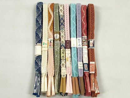平和屋着物＊夏物　和装小物　上質な帯締め10本セット　さが美扱い　逸品　未使用　CABK4934qe