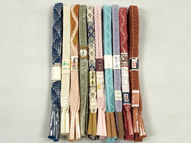 平和屋着物＊夏物　和装小物　上質な帯締め10本セット　さが美扱い　逸品　未使用　CABK4934qe