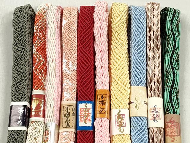 平和屋着物＊夏物　和装小物　上質な帯締め10本セット　金糸　逸品　未使用　CABK4937qe