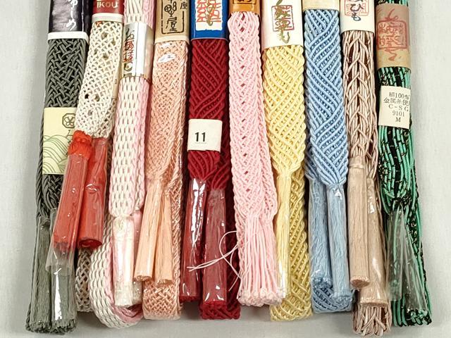 平和屋着物＊夏物　和装小物　上質な帯締め10本セット　金糸　逸品　未使用　CABK4937qe
