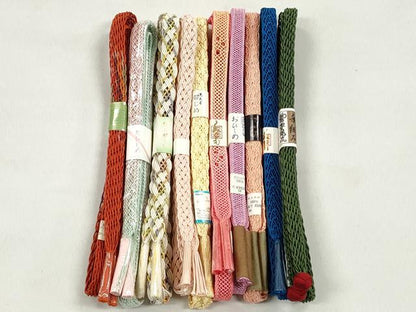 平和屋着物＊夏物　和装小物　上質な帯締め10本セット　さが美扱い　逸品　未使用　CABK4945qe