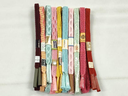 平和屋着物＊夏物　和装小物　上質な帯締め10本セット　さが美・松坂屋扱い　逸品　未使用　CABK4948qe