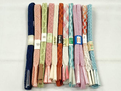 平和屋着物＊夏物　和装小物　上質な帯締め10本セット　金糸　逸品　未使用　CABK4950qe