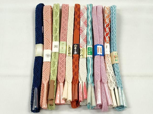 平和屋着物＊夏物　和装小物　上質な帯締め10本セット　金糸　逸品　未使用　CABK4950qe