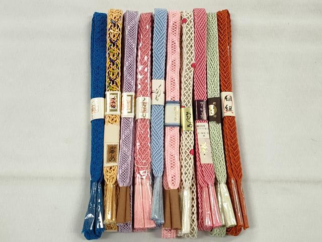 平和屋着物＊夏物　和装小物　上質な帯締め10本セット　さが美扱い　逸品　未使用　CABK4959qe