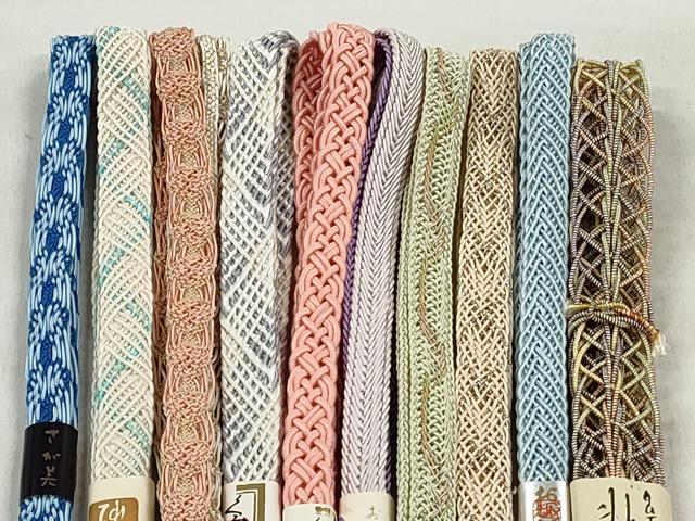 平和屋着物＊夏物　和装小物　上質な帯締め10本セット　金銀糸　さが美扱い　逸品　未使用　CABK4960qe