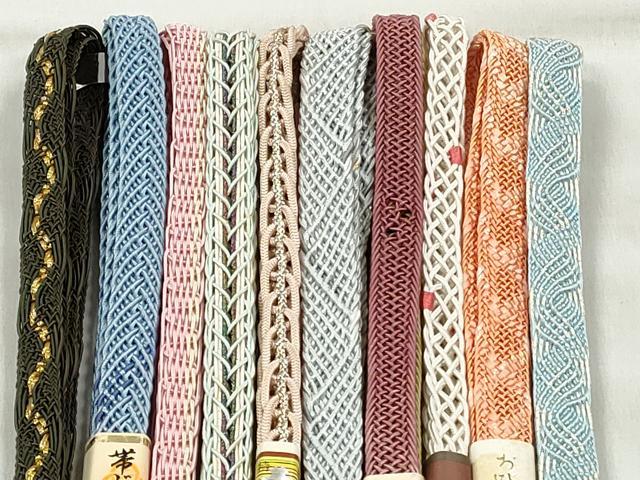 平和屋着物＊夏物　和装小物　上質な帯締め10本セット　ラメ糸　金銀糸　逸品　未使用　CABK4961qe