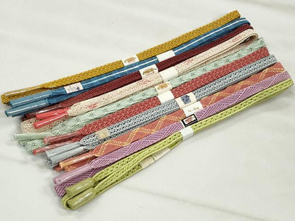 平和屋着物＊夏物　和装小物　上質な帯締め10本セット　銀糸　逸品　未使用　CABK4963qe