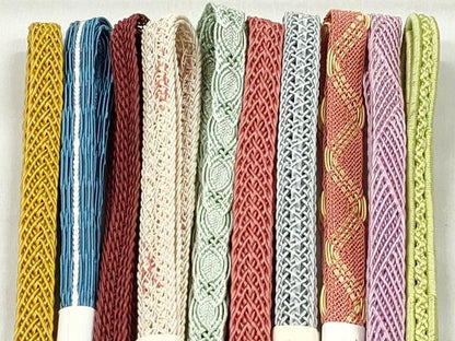 平和屋着物＊夏物　和装小物　上質な帯締め10本セット　銀糸　逸品　未使用　CABK4963qe