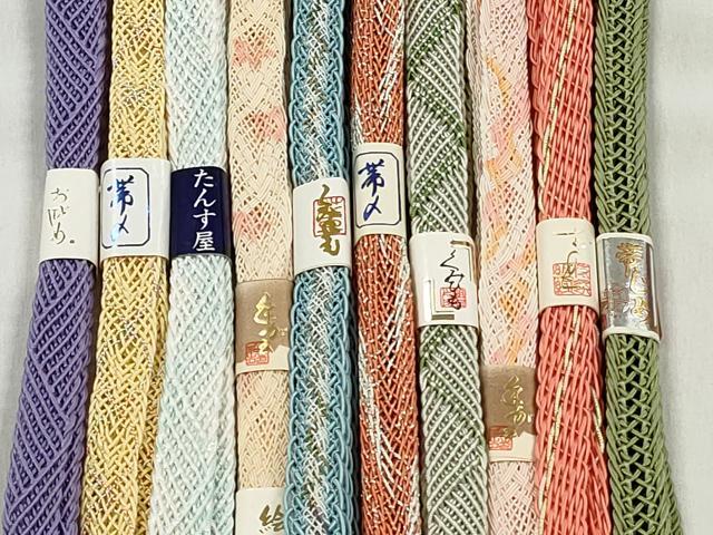 平和屋着物＊夏物　和装小物　上質な帯締め10本セット　ラメ糸　金銀糸　逸品　未使用　CABK4966qe