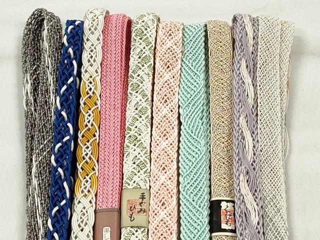 平和屋着物＊夏物　和装小物　上質な帯締め10本セット　銀糸　逸品　未使用　CABK4969qe