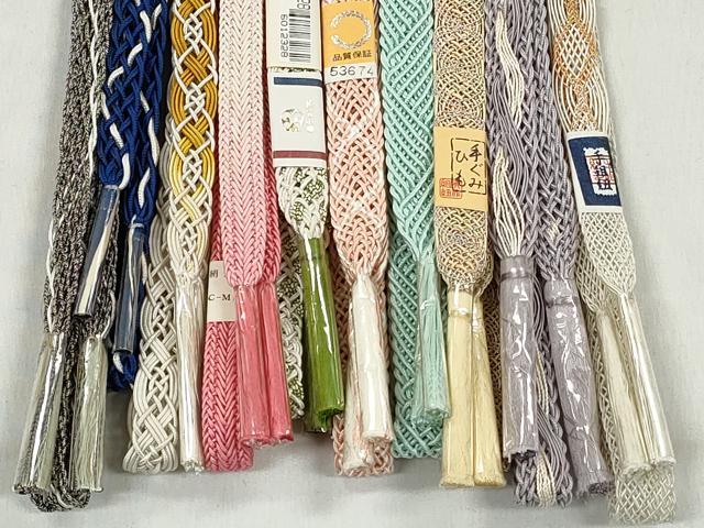 平和屋着物＊夏物　和装小物　上質な帯締め10本セット　銀糸　逸品　未使用　CABK4969qe