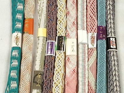 平和屋着物＊夏物　和装小物　上質な帯締め10本セット　金銀糸　逸品　未使用　CABK4970qe