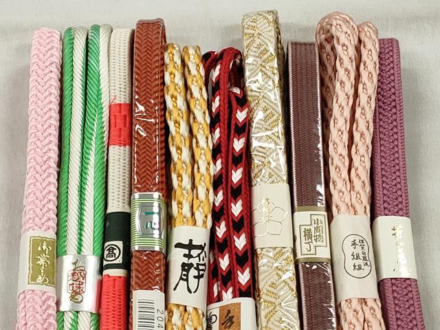 平和屋着物●和装小物　帯締め10本セット　唐組　丸源氏組　礼装用　長尺　高島屋扱い　逸品　未使用　CABK4972qe