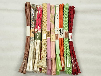 平和屋着物●和装小物　帯締め10本セット　高麗組　大和組　鴨川組　礼装用　金糸　逸品　未使用　CABK4973qe