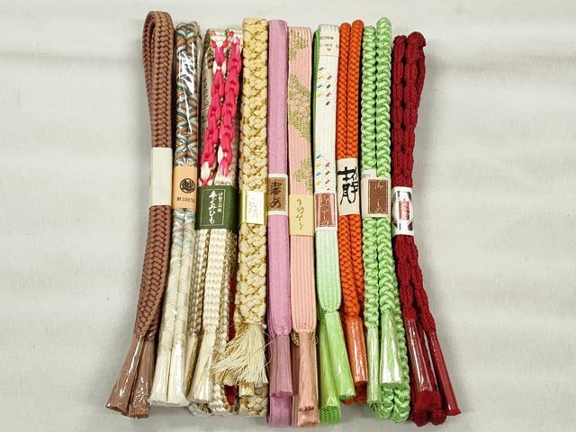 平和屋着物●和装小物　帯締め10本セット　高麗組　大和組　鴨川組　礼装用　金糸　逸品　未使用　CABK4973qe