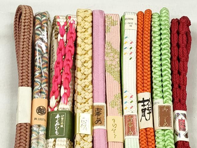 平和屋着物●和装小物　帯締め10本セット　高麗組　大和組　鴨川組　礼装用　金糸　逸品　未使用　CABK4973qe