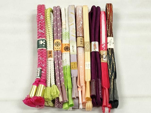 平和屋着物●和装小物　帯締め10本セット　高麗組　笹沼組　伊勢丹扱い　松坂屋扱い　逸品　未使用　CABK4976qe