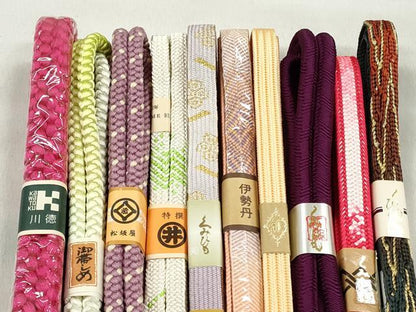 平和屋着物●和装小物　帯締め10本セット　高麗組　笹沼組　伊勢丹扱い　松坂屋扱い　逸品　未使用　CABK4976qe