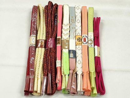 平和屋着物●和装小物　帯締め10本セット　高麗組　唐組　大和組　礼装用　金糸　さが美・松坂屋扱い　逸品　未使用　CABK4977qe