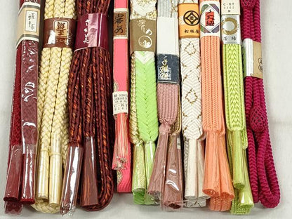 平和屋着物●和装小物　帯締め10本セット　高麗組　唐組　大和組　礼装用　金糸　さが美・松坂屋扱い　逸品　未使用　CABK4977qe