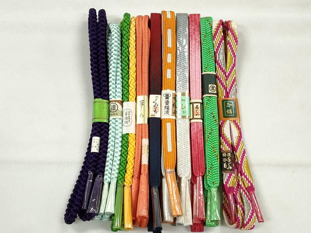 平和屋着物●和装小物　帯締め10本セット　高麗組　笹浪組　角八つ組　金銀糸　高島屋扱い　逸品　未使用　CABK4979qe