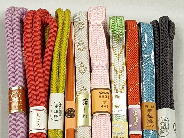 平和屋着物●和装小物　帯締め10本セット　唐組　大和組　奈良組　礼装用　金糸　三越扱い　逸品　未使用　CABK4981qe