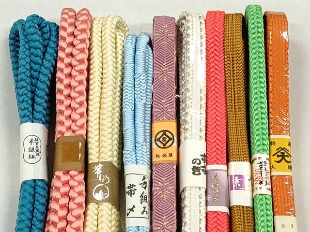 平和屋着物●和装小物　帯締め10本セット　唐組　鴨川組　礼装用　金糸　松坂屋扱い　逸品　未使用　CABK4983qe