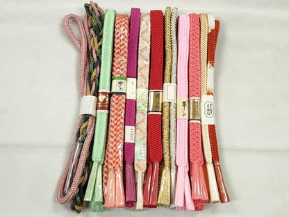 平和屋着物●和装小物　帯締め10本セット　唐組　笹浪組　鴨川組　礼装用　金銀糸　逸品　未使用　CABK4986qe