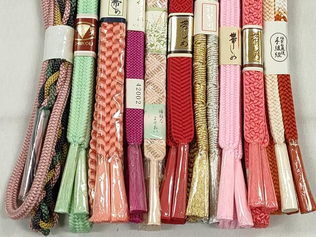 平和屋着物●和装小物　帯締め10本セット　唐組　笹浪組　鴨川組　礼装用　金銀糸　逸品　未使用　CABK4986qe
