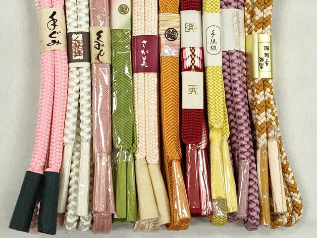 平和屋着物●和装小物　帯締め10本セット　冠組　笹浪組　金糸　三越・さが美扱い　逸品　未使用　CABK4987qe