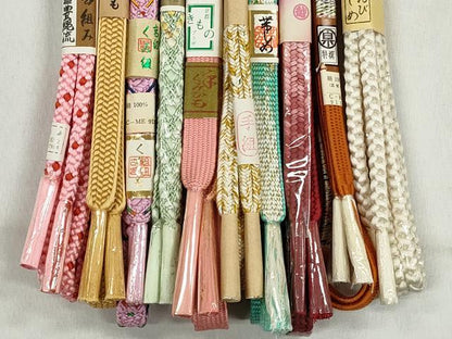 平和屋着物●和装小物　帯締め10本セット　高麗組　冠組　平源氏組　金糸　逸品　未使用　CABK4988qe