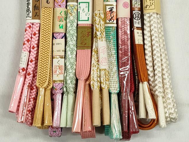 平和屋着物●和装小物　帯締め10本セット　高麗組　冠組　平源氏組　金糸　逸品　未使用　CABK4988qe