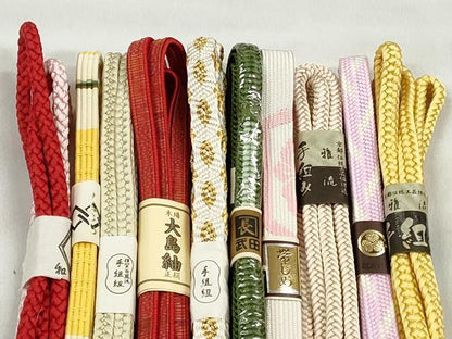 平和屋着物●和装小物　帯締め10本セット　高麗組　唐組　礼装用　角八つ組　大島紬　金糸　逸品　未使用　CABK4990qe