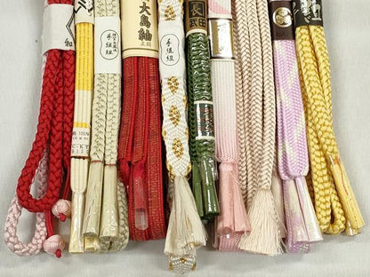 平和屋着物●和装小物　帯締め10本セット　高麗組　唐組　礼装用　角八つ組　大島紬　金糸　逸品　未使用　CABK4990qe