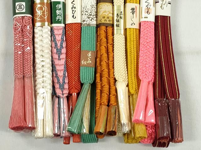 平和屋着物●和装小物　帯締め10本セット　高麗組　笹浪組　鴨川組　金糸　伊勢丹・高島屋扱い　逸品　未使用　CABK4992qe