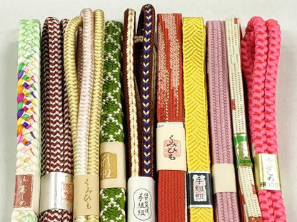 平和屋着物●和装小物　帯締め10本セット　高麗組　丸源氏　奈良組　金糸　逸品　未使用　CABK4993qe
